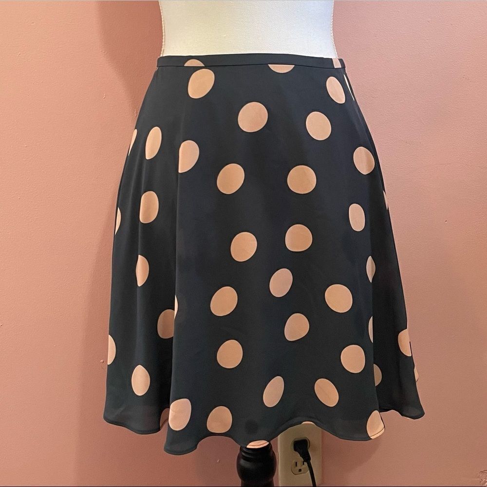 Loft A-Line Flouncy Polka Dot Mini Skirt
